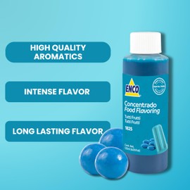 ENCO Flavoring 4.05 fl.oz (120ml) for ice cream, popsicles, aguas frescas, jellies, and more (adds flavor and color) (Tutti Frutti)