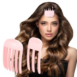 2Pcs Volumizing Hair Clips for Fluffy Bangs, Easy High Crown Volume Tool for Women, No Crease Hair Root Lifting Clips for a Natural Puffy Lazy and Seamless Hairstyle Without Damaging Hair (Pink)