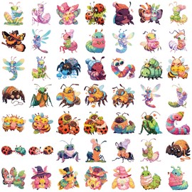 50pcs Insects Stickers for Notebook Guitar Skateboards Laptops Water Bottles Bikes Luggage Computer Phone Hard Hat Car Cheer to Natural Organism Theme Party Decal Decoration