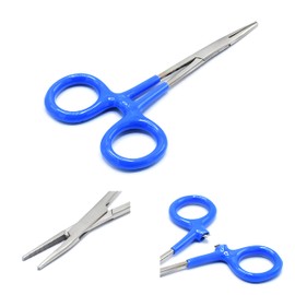 OdontoMed2011 Blue PVC Insulated Grip Handle Stainless Mosquito Hemostat Locking Forceps Straight 5" Serrated Clamp Fishing Tools ODM