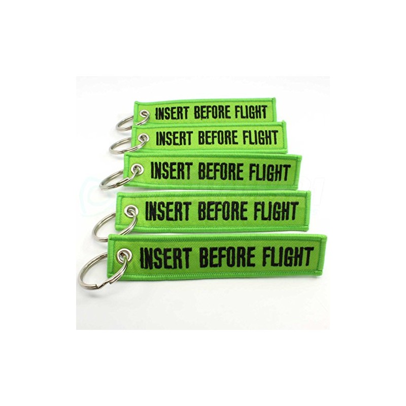 Rotary13B1 - Insert Before Flight Keychain - Lime Green/Black 5pcs