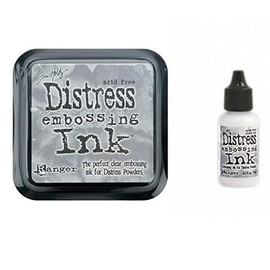 Tim Holtz Ranger Distress Embossing Ink Stamp Pad & Re-Inker Refill Clear Ink