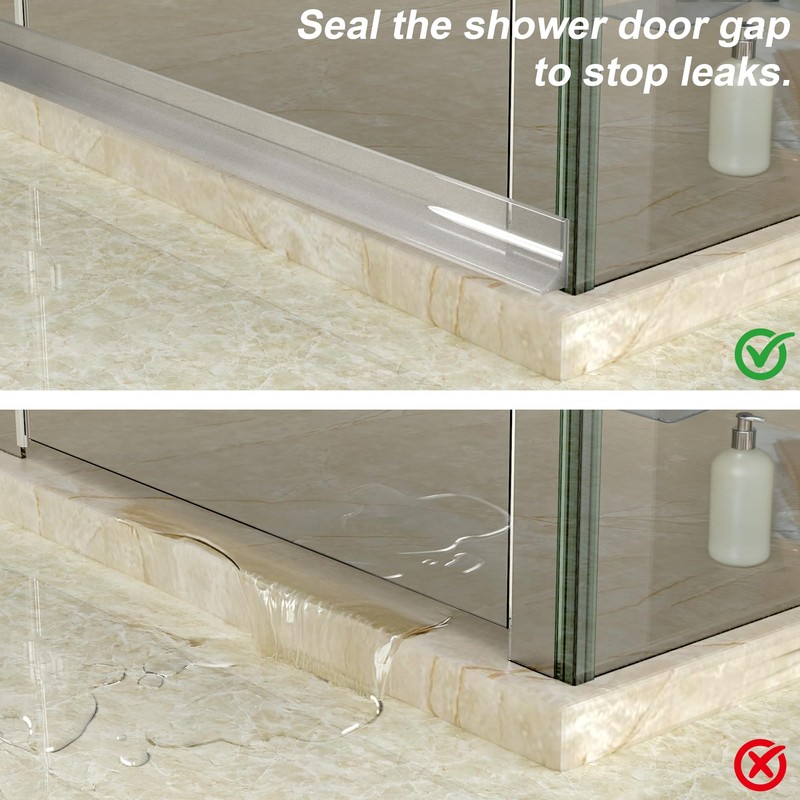 Zehiels 39" Shower Threshold Water Dam Silicone Shower Water Guard