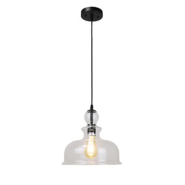 Chloe Lighting TILIAN Transitional Matt Black 1 Light Ceiling Pendant 12" Wide
