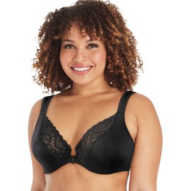 Playtex Women's Secrets Front-Close No-Poke Dreamwire Underwire, Cooling TruSUPPORT Bra, Black, 46G
