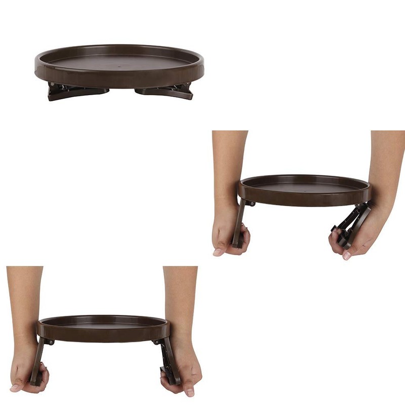 (Brown) - Sofa Arm Clip Tray, Side Table for Remote