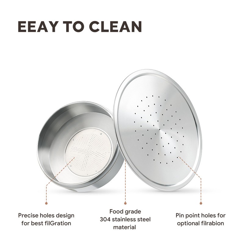 Reusable Coffee Pods Stainless Steel Refillable Capsule Fine Mesh Detachable