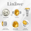 Linawe Silver Rings for Women, Birthstone Chunky Adjustable Ring, Citrine