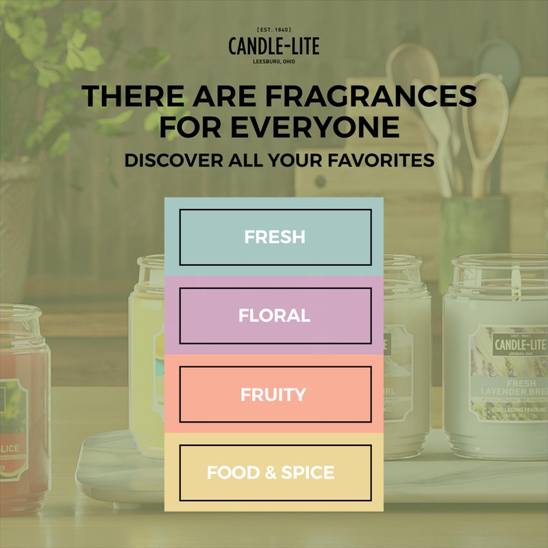 Candle-lite Scented Candles, Fresh Lavender Breeze Fragrance, One 18 oz.