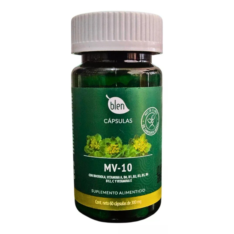 Blen Rhodiola Vitaminas Biotina Ácido Fólico 60 Cápsulas Energía Rendimiento