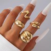 NIQIPOK Chunky Stackable Gold Rings for Women Non Tarnish Thick