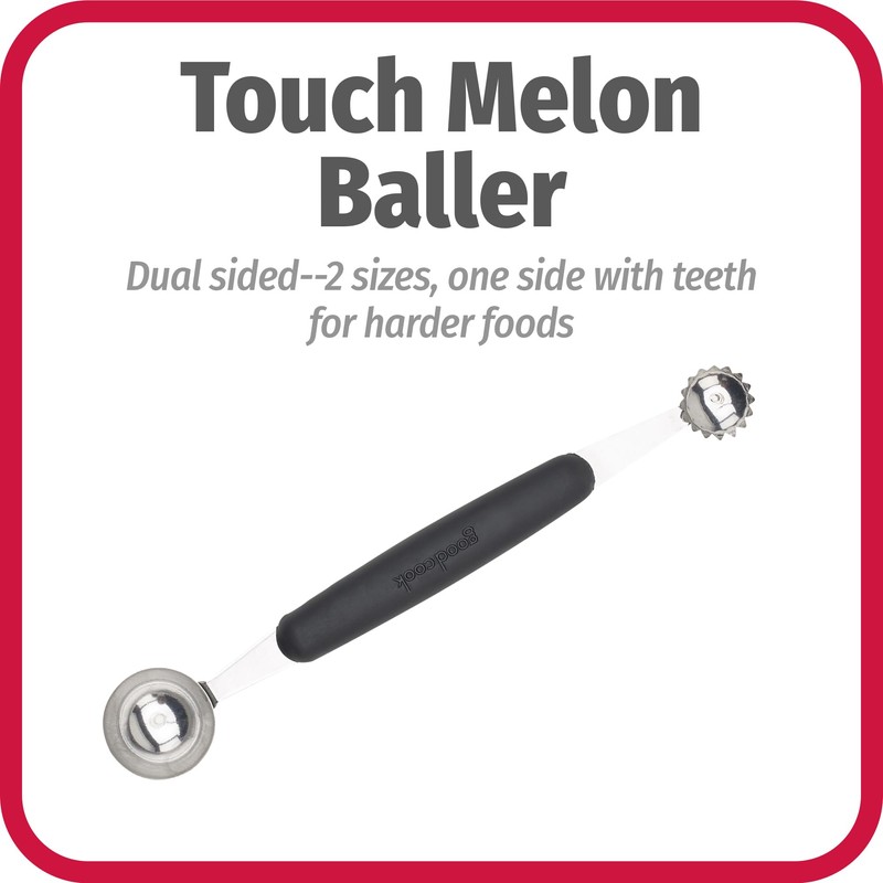 GoodCook Touch Stainless Steel 2-in-1 Melon Baller and Fruit and