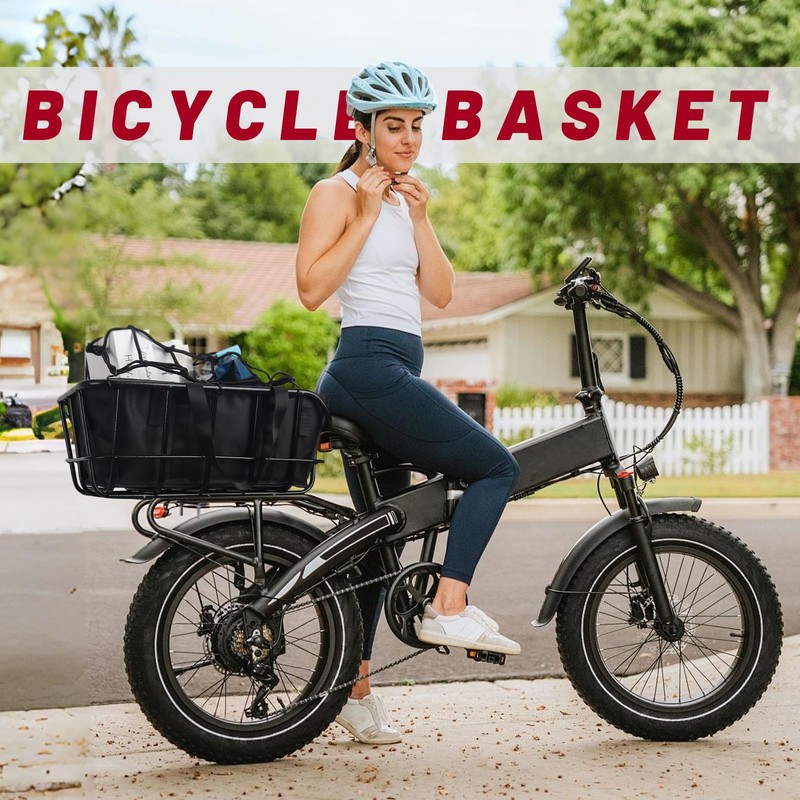 Bike Basket Rear, Bicycle Baskets for Adult Bikes, Ebike Basket