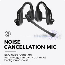 Open Ear Headphones with Mic, 32g Bluetooth Headset with Microphone, Dual Connect Bluetooth 6.0 with Noise Cancelling Mute Function, Wireless Headset with Mic for Sports,Work, Drivers, Call Centre