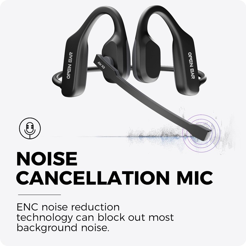 Open Ear Headphones with Mic, 32g Bluetooth Headset with Microphone,