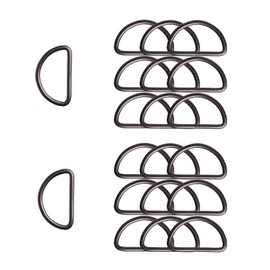ZoloAJay D Rings Welded Strong Metal Semi-Circular D Ring for Pet Collars Hardware Bag Ring Buckle Strap Hand DIY Sewing, 3/2"(38mm) Black 20pcs, 1-1/2"(38mm)