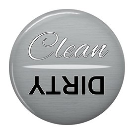 Clean Dirty Dishwasher Magnet Sign Indicator (Silver Grey)