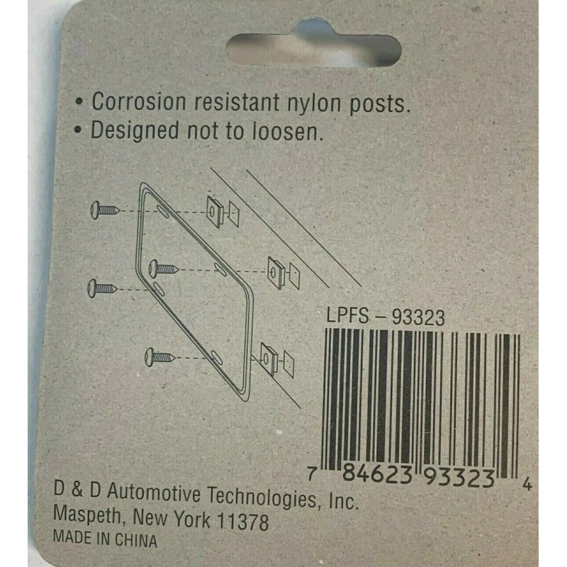 D&D 4 Pieces set NYLON & METAL LICENSE PLATE FASTENERS