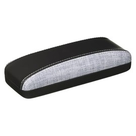 テーシーケース メガネケース おしゃれ レザー調 ツートンカラー ハード ケース バネ蝶番式 スチール ポリウレタン ブラック HY-6079-2