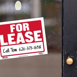 BAZIC For Lease Sign 12"x16", For Rent Rental House Home Apartment Car Auto Store Shops Business Waterproof Indoor Signage, 24-Pack