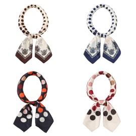 RIIQIICHY Head Scarf Like Silk Satin Hair Scarf for Women Sleeping Square Designer Bandana Scarf for Hair Wrapping at Night 90 CM 4PCS