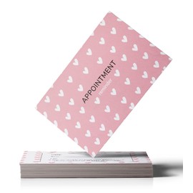 ITZAMNA Pink Appointment Cards Love Heart Shape Client Appointment Reminder Card for Salon Makeup Artist Hair Stylist Nail Beauty Therapy Dentist pet Care Pack of 200