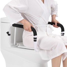 Toilet Safety Rails for Seniors, 17-21 in Width, 350 lb Capacity