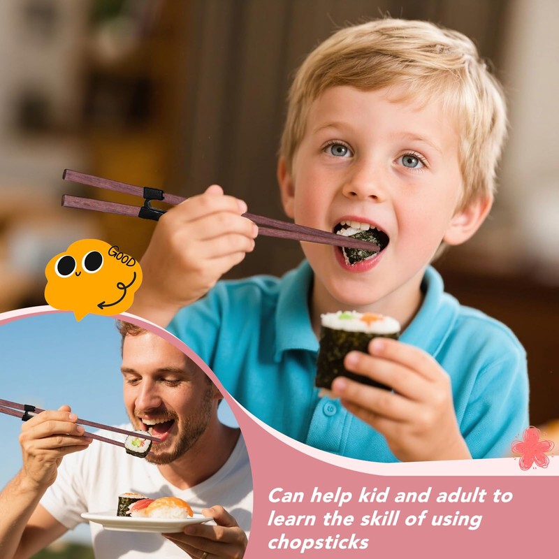 EAEDMY 7 Pairs Training Kid Adult Chopsticks and Trainers for