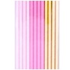 PINK & GOLD PAPER STRAWS 19CM 24CT