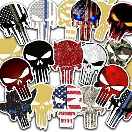 Punisher Sticker Skull Vinyl Hard Hat & Helmet Decal Pack of 19 pcs