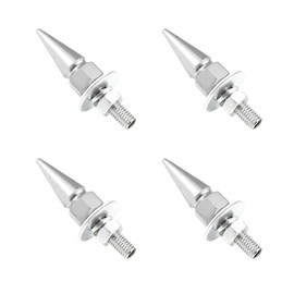 SHMZK 4 PCS Spikes License Plate Screws for Car, Anti Theft Spike Shape Aluminum Car Plate Frame Fastenings Bolt, Cool Licence Plate Screw Set for Car Truck Motorcycle, Car Accessories (Silver)