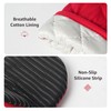 Puppet Oven Mitts Red Cotton Silicone Non-Slip Short Sleeve Soft,Oven