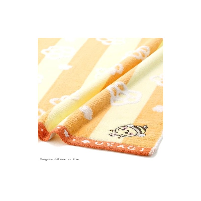 Chiikawa Bee Wash Towel, Yellow, Rabbit with Loop, Flower, Untwisted
