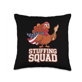 Thanksgiving Turkey Stuffing Squad Thanksgiving Turkey Throw Pillow