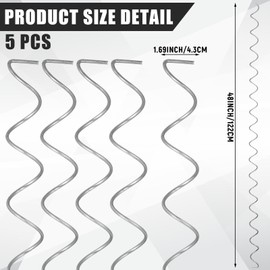 Yaocom 5 Pcs 48'' Wire Panel Connector Hinge 9 Gauge Stainless Steel Panel Connector Hinge for Deer Fencing Livestock Animal Pens Gates Trailer Cages