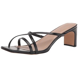 The Drop Women's Amelie Strappy Square Toe Heeled Sandal, Black, 7.5