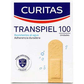 CURITAS TRANSPIEL Resistentes al agua 19x72mm. Caja c/100 Pzs.