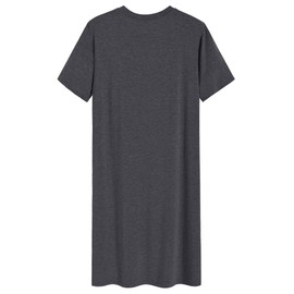 Latuza Men's Viscose Nightshirt Short Sleeves Sleep Shirt 3XL Darkgray