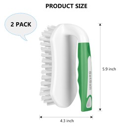 SetSail SetSail Scrub Brush, Heavy-Duty Scrub Brushes for Cleaning with Stiff Bristles Cleaning Brush for Shower, Bathroom, Carpet, Kitchen and Bathtub Scrubber - 2 Pack Green