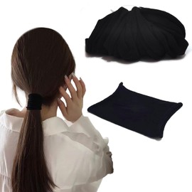Yokosen Hair Rubber Black Korean Style Set of 4, Stylish, Simple, Non-Tracing, Hair Clip, Thick, Soft, No Headaches, Non-Cut Rubber, High Elasticity, Fashion Accessories, Black