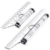 Frienda 2 Pieces Plastic Measuring Rolling Ruler Drawing Parallel Multifunctional