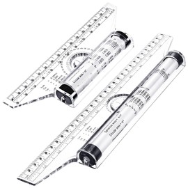 Frienda 2 Pieces Plastic Measuring Rolling Ruler Drawing Parallel Multifunctional Drafting Ruler for Architect Office Math(6 Inch, 12 Inch)