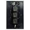 RiteAV - 3 Port HDMI 2.0 Decorative Wall Plate (Black)