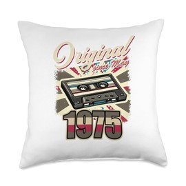 50th Birthday Man Woman 50 Years Decoration 1975 Retro Funny Throw Pillow