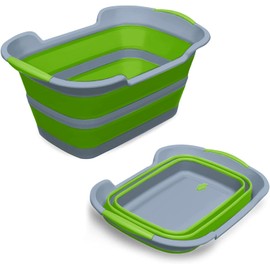 ddLUCK Multi-Functional Collapsible Pet Bathtub with Drainage Hole, Portable Indoor Outdoor Foldable Washing Tub Bathing Tub Small Pets Bathtub for Puppy Small Dogs Cats (Green)