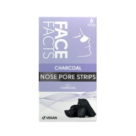 Face Facts Charcoal Nose Pore Strips | Charcoal + Glycerin | Draws out impurities & oils, helping eliminate blackheads | 6 Strips