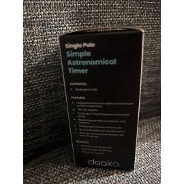 Deako Lighting Single Pole Simple Astronomical Timer, (DS-SA1N-WHWH-