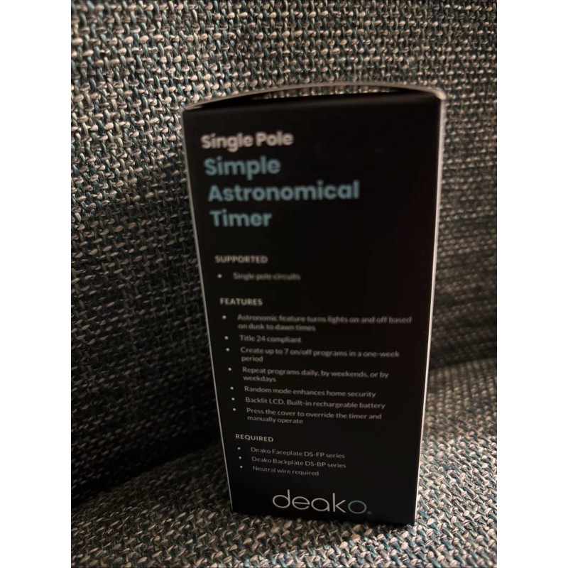 Deako Lighting Single Pole Simple Astronomical Timer, (DS-SA1N-WHWH-