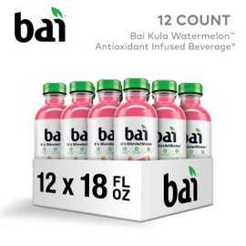 Bai Antioxidant Infused Water Beverage, Kula Watermelon, with Vitamin C and No Artificial Sweeteners, 18 Fluid Ounce Bottle, 12 Pack