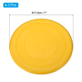 PATIKIL 7 Inch Flying Disc, 3Pcs TPR Flying Discs Soft Waterproof for Adults Dog Outdoor Playing Sport Game, Yellow